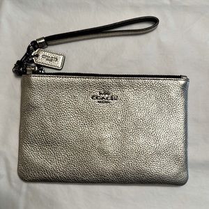 Authentic Coach Gold Metallic Wristlet